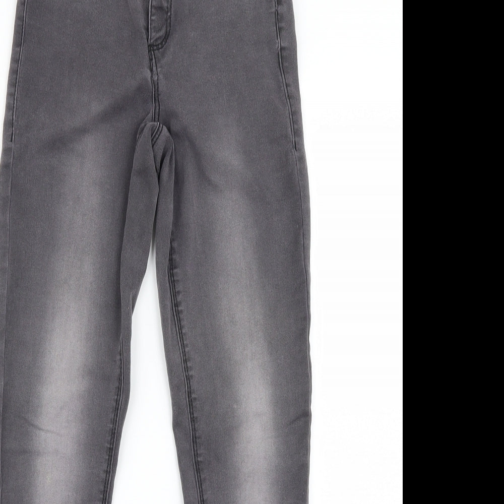 Dorothy Perkins Womens Grey  Denim Straight Jeans Size 8 L26 in