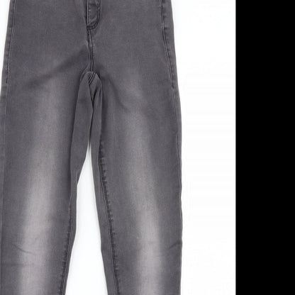 Dorothy Perkins Womens Grey  Denim Straight Jeans Size 8 L26 in