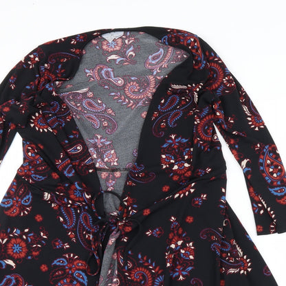 Pins & Needles Womens Black Geometric  Cardigan Jumper Size XS