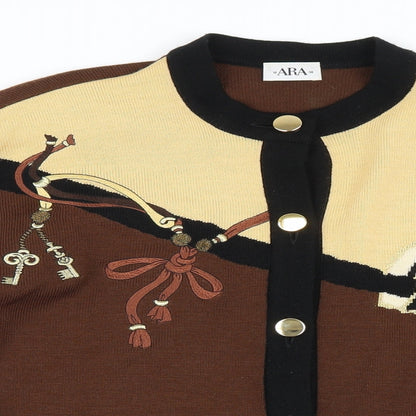 ara Womens Brown  Knit Cardigan Jumper Size 12