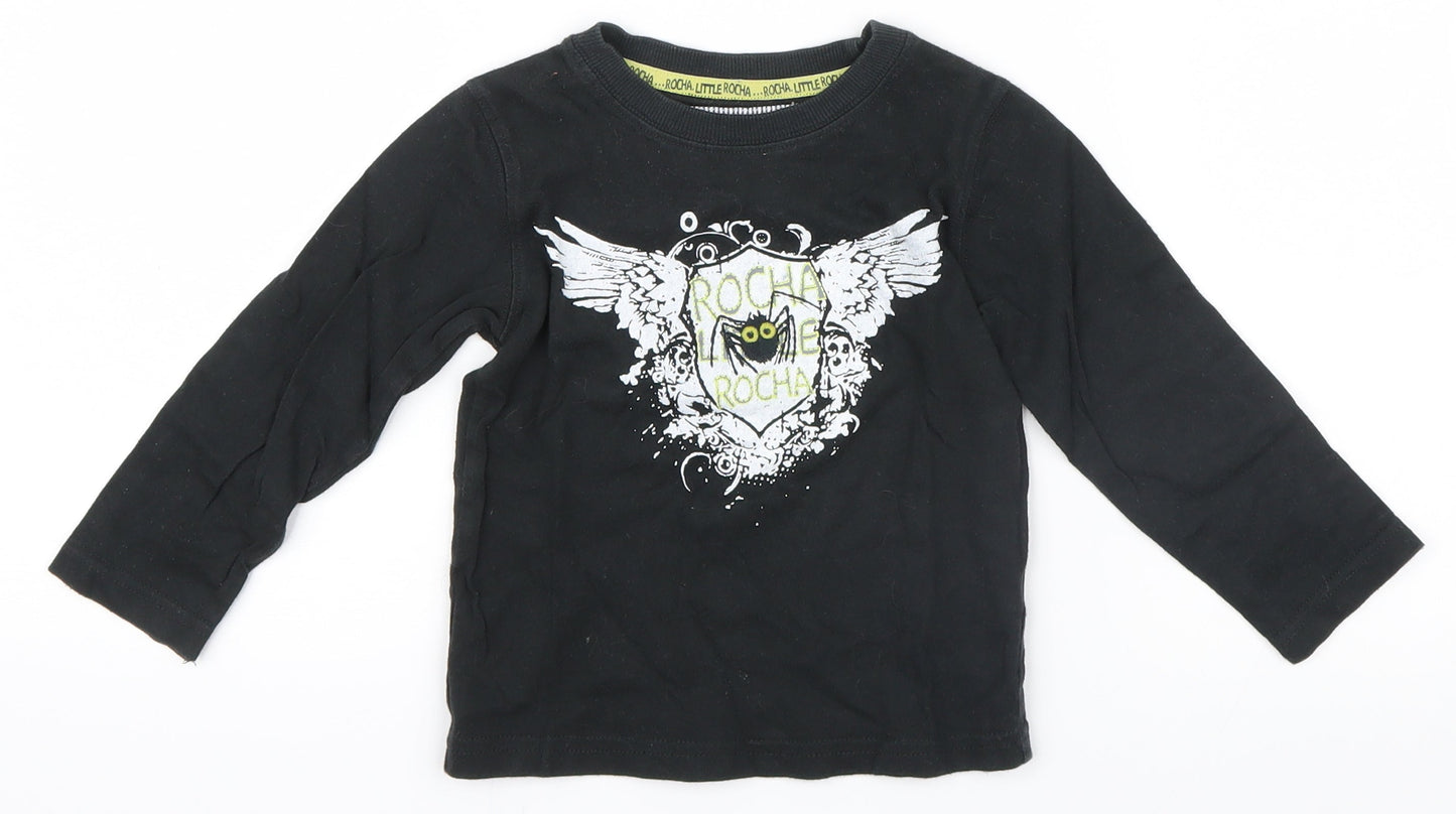 Debenhams Boys Black   Basic T-Shirt Size 2-3 Years