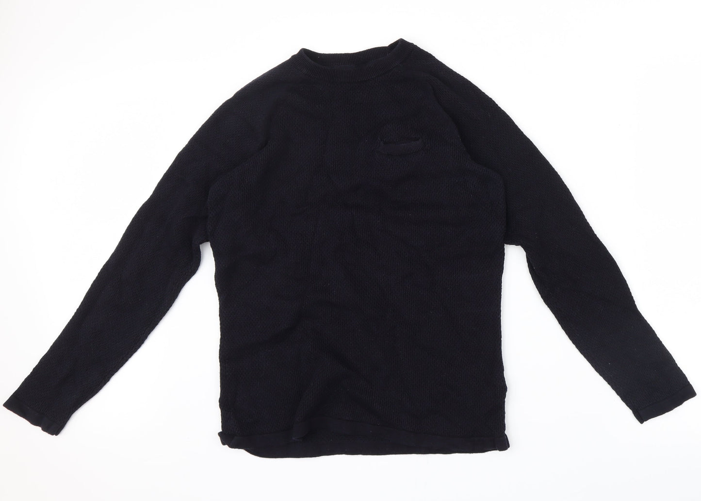 H&M Mens Blue  Knit Pullover Jumper Size S