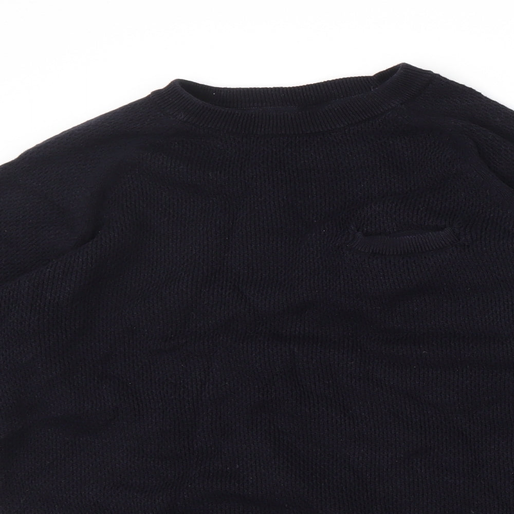 H&M Mens Blue  Knit Pullover Jumper Size S