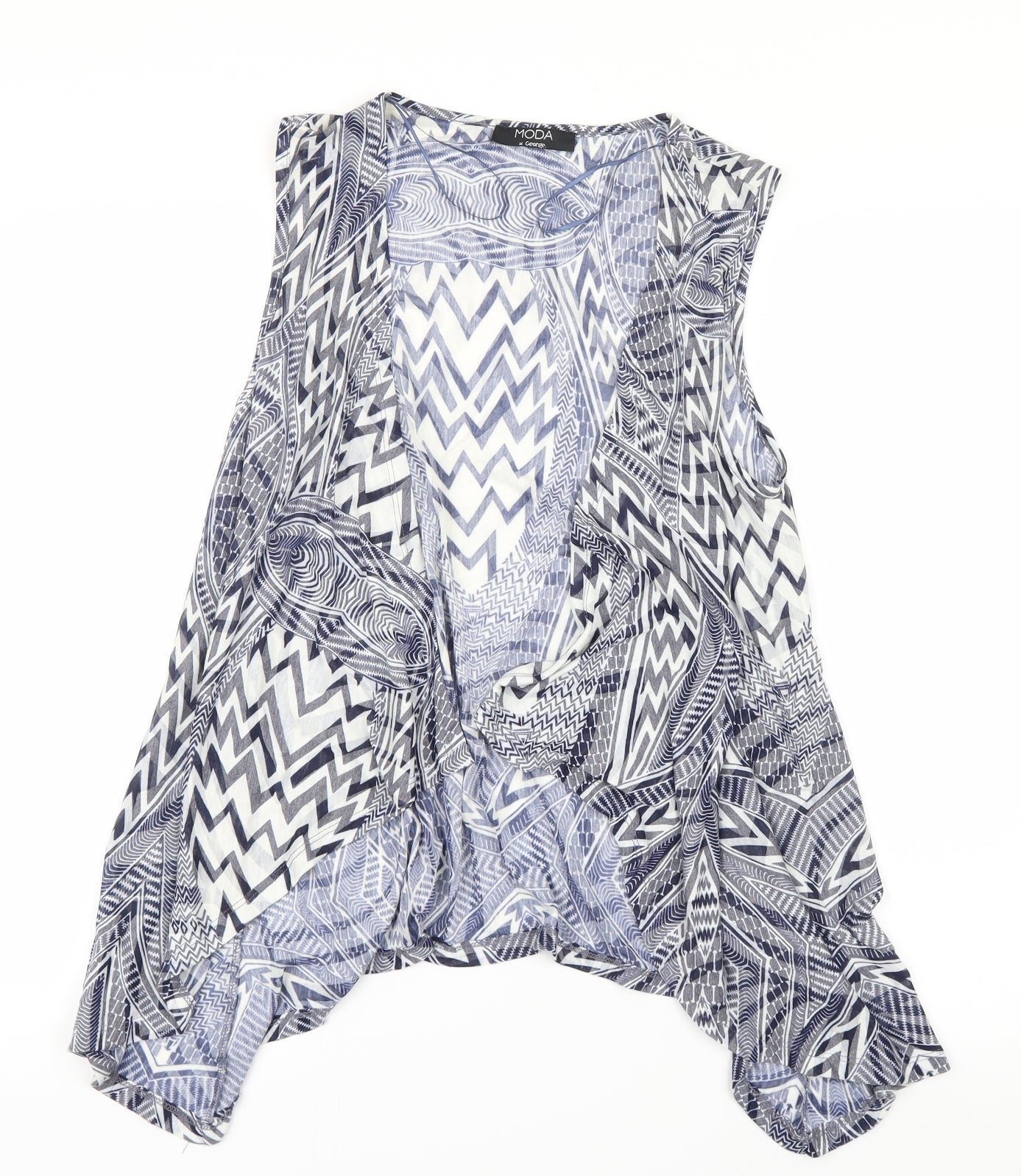 George Womens Blue Geometric  Cardigan Jumper Size 12