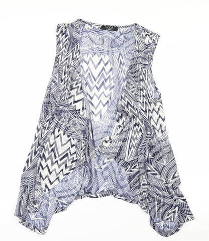George Womens Blue Geometric  Cardigan Jumper Size 12