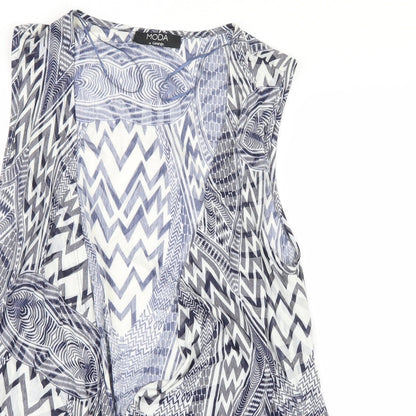 George Womens Blue Geometric  Cardigan Jumper Size 12