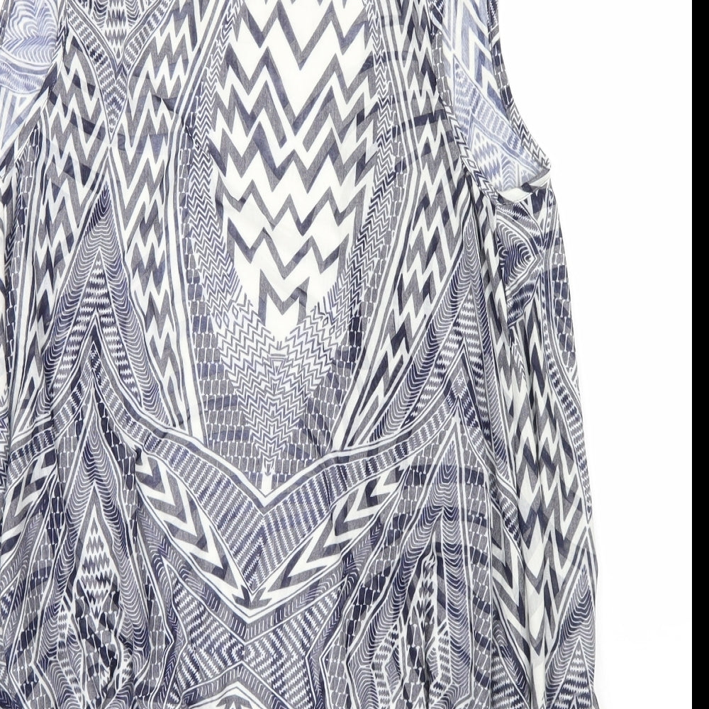 George Womens Blue Geometric  Cardigan Jumper Size 12