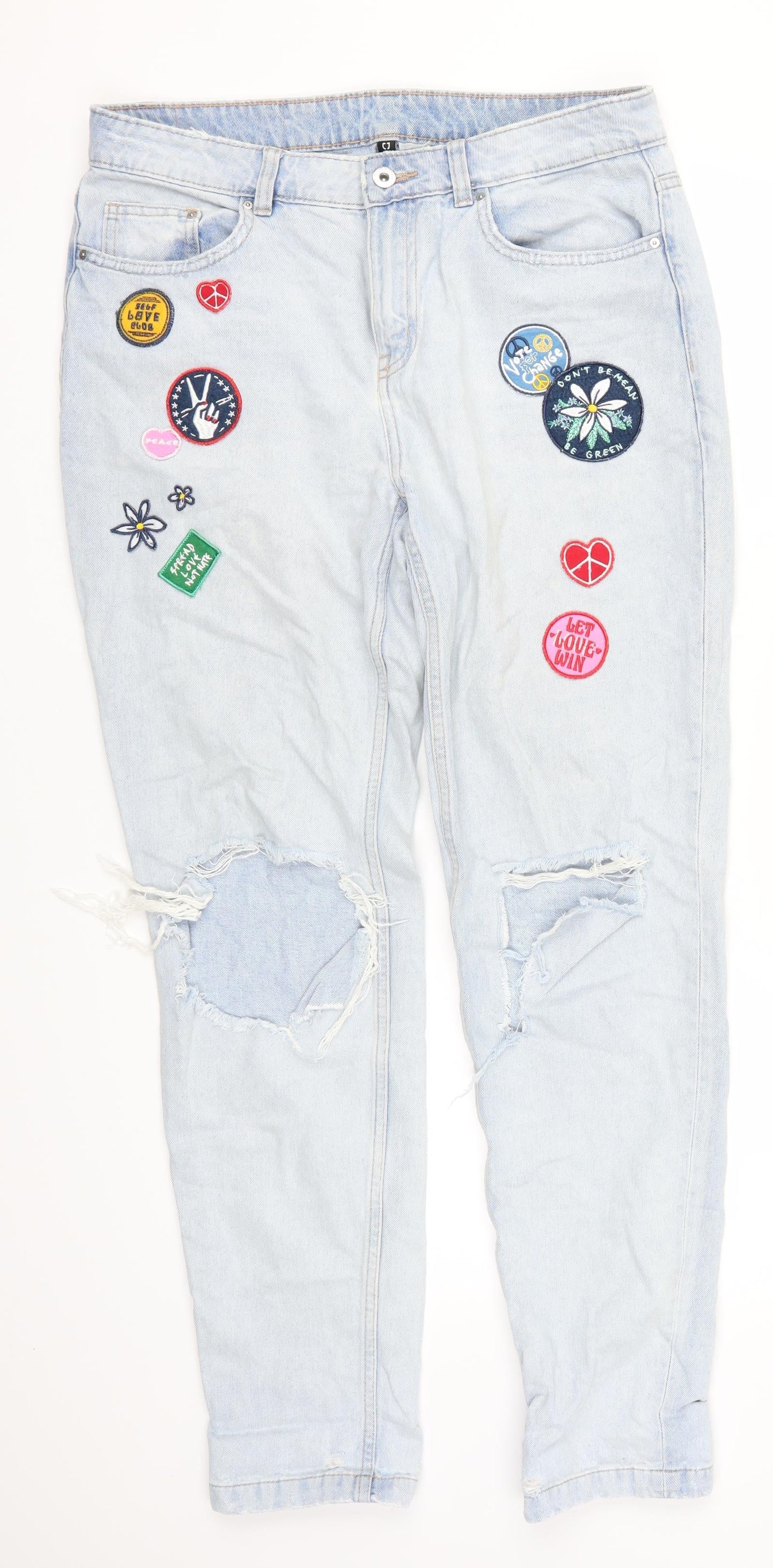 Womens UK Size 10 H&M Regular Fit Straight Blue Jeans