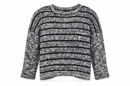 Klass Womens Grey Striped  Pullover Jumper Size L