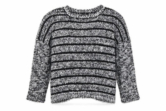 Klass Womens Grey Striped  Pullover Jumper Size L