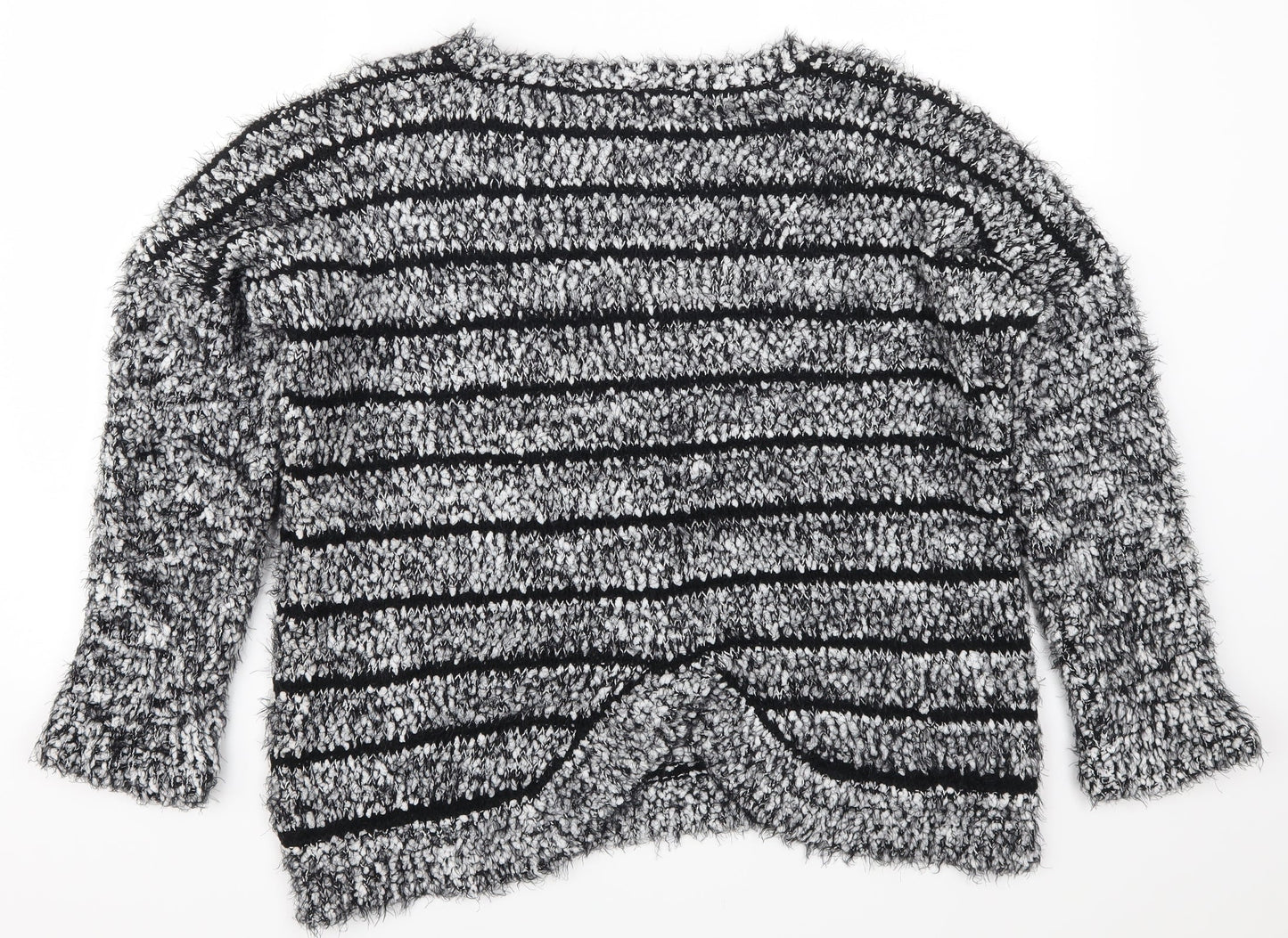 Klass Womens Grey Striped  Pullover Jumper Size L