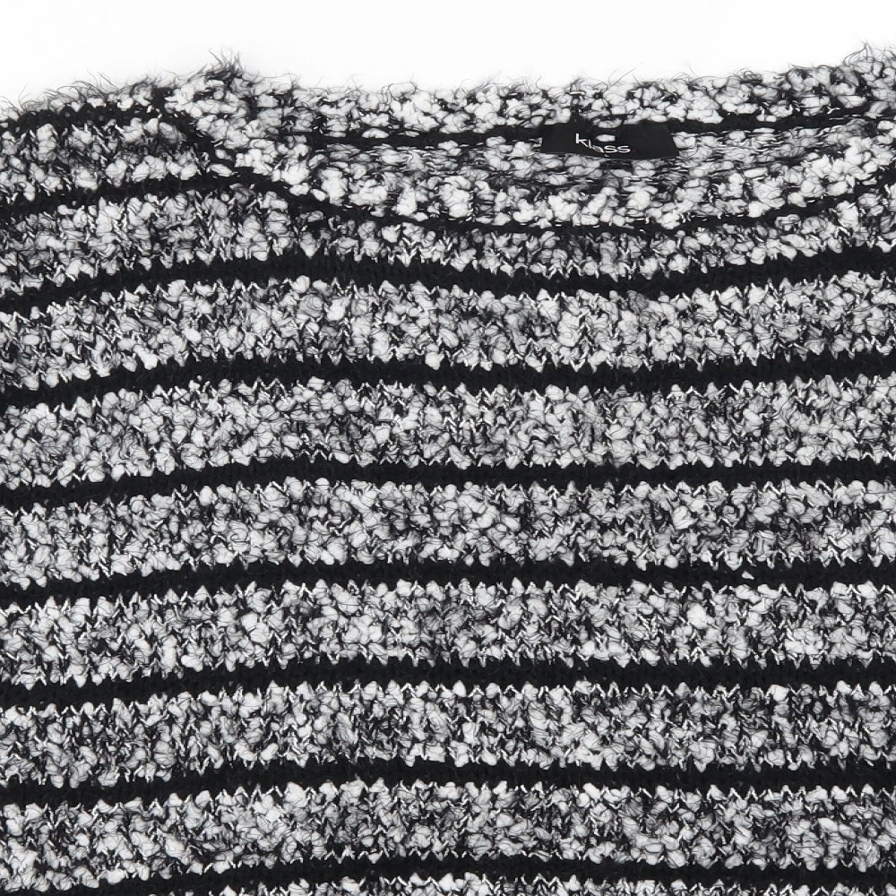 Klass Womens Grey Striped  Pullover Jumper Size L