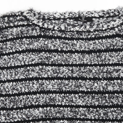 Klass Womens Grey Striped  Pullover Jumper Size L