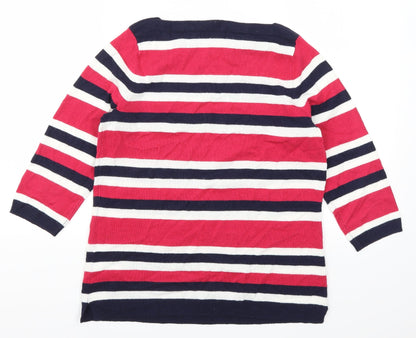 Papaya Womens Pink Striped  Pullover Jumper Size 12
