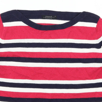 Papaya Womens Pink Striped  Pullover Jumper Size 12