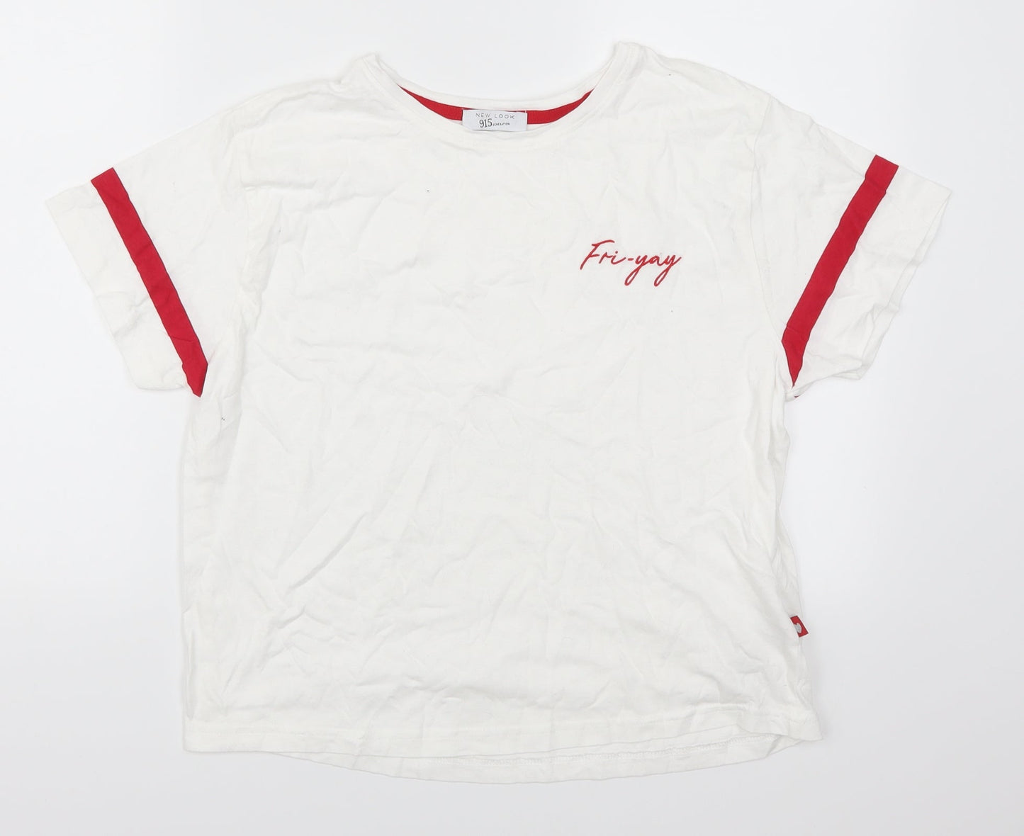 New Look Girls White Solid  Top Pyjama Set Size L  - Fri-Yay