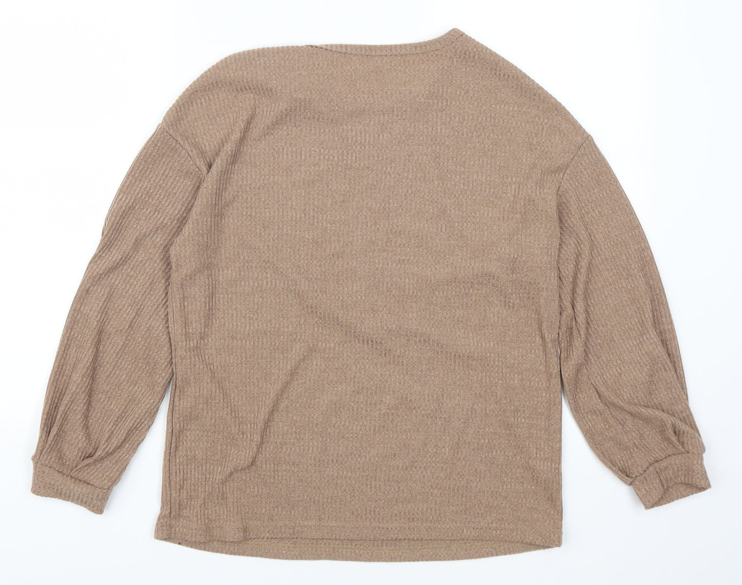 Womens UK Size M Preworn Brown Basic T-Shirt