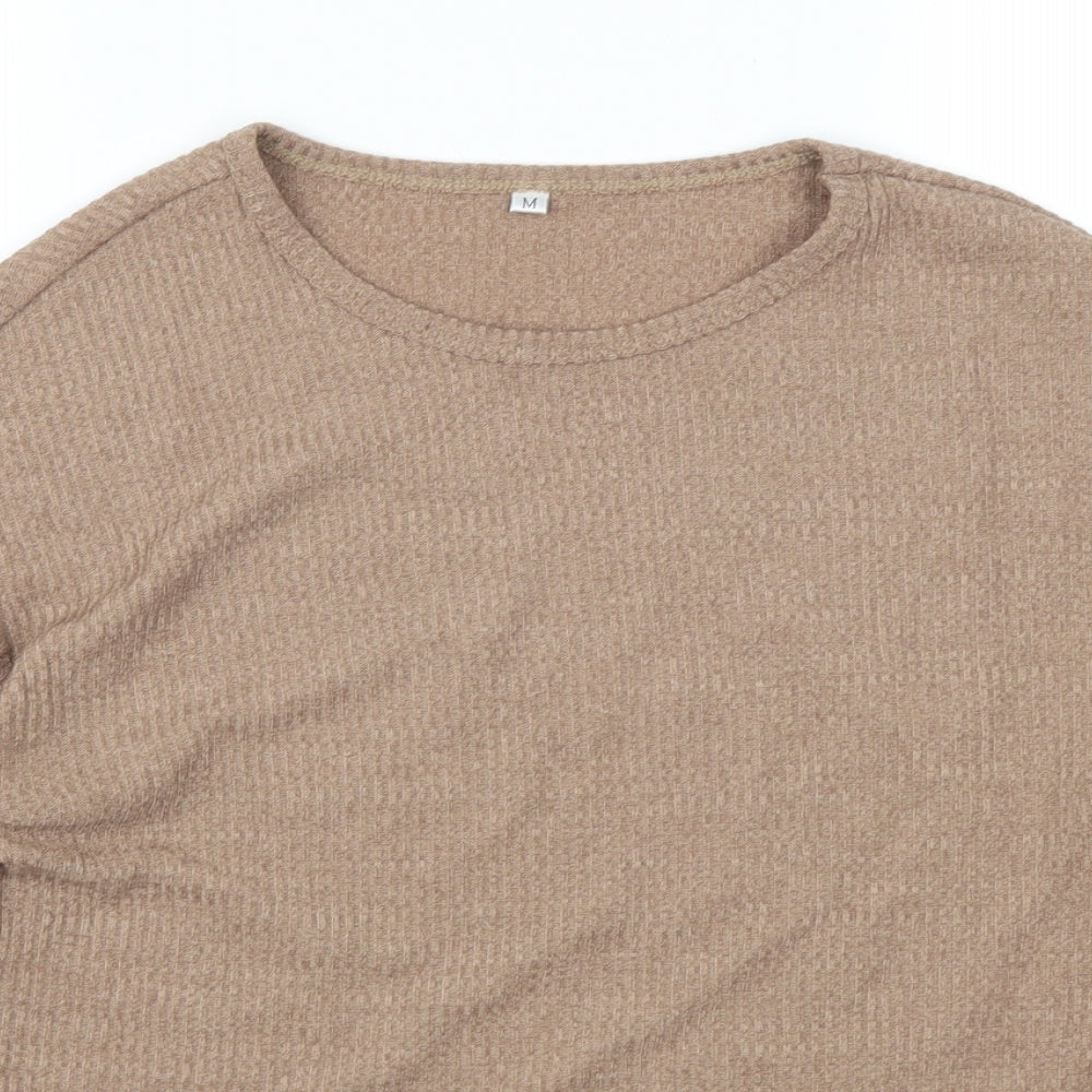 Womens UK Size M Preworn Brown Basic T-Shirt