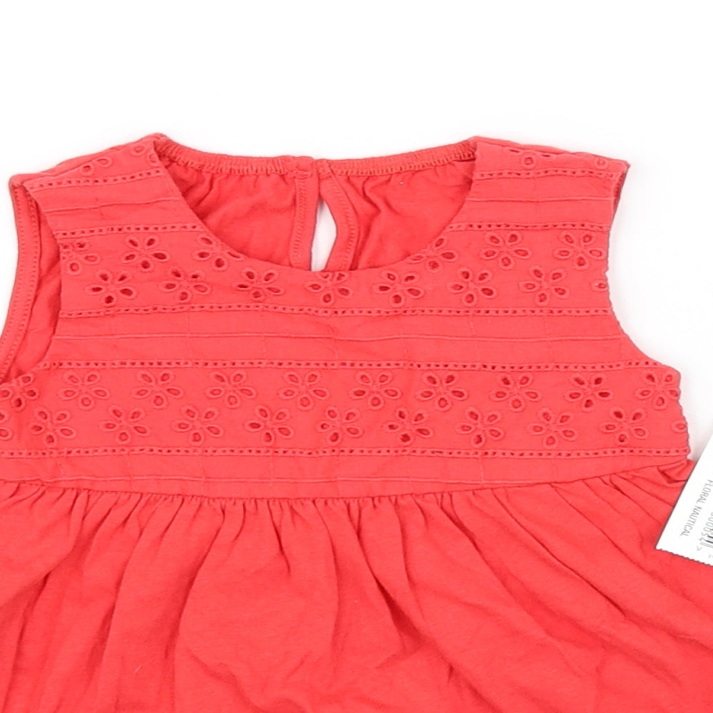 Close-up detail of Matalan Red Fit & Flare, size 6-9, Months