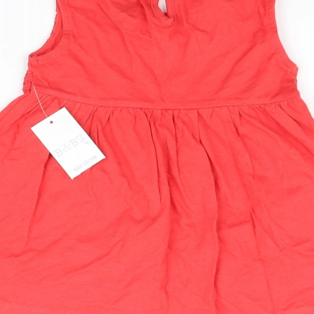 Brand and care label for Matalan Red Fit & Flare, size 6-9, Months