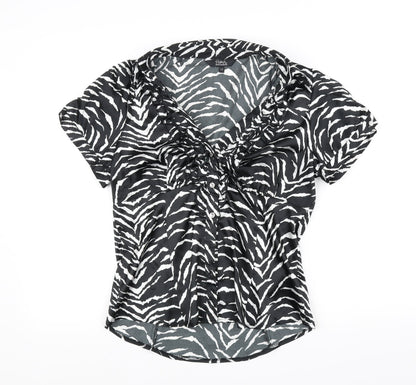 Womens UK Size 12 Star Black Basic Blouse
