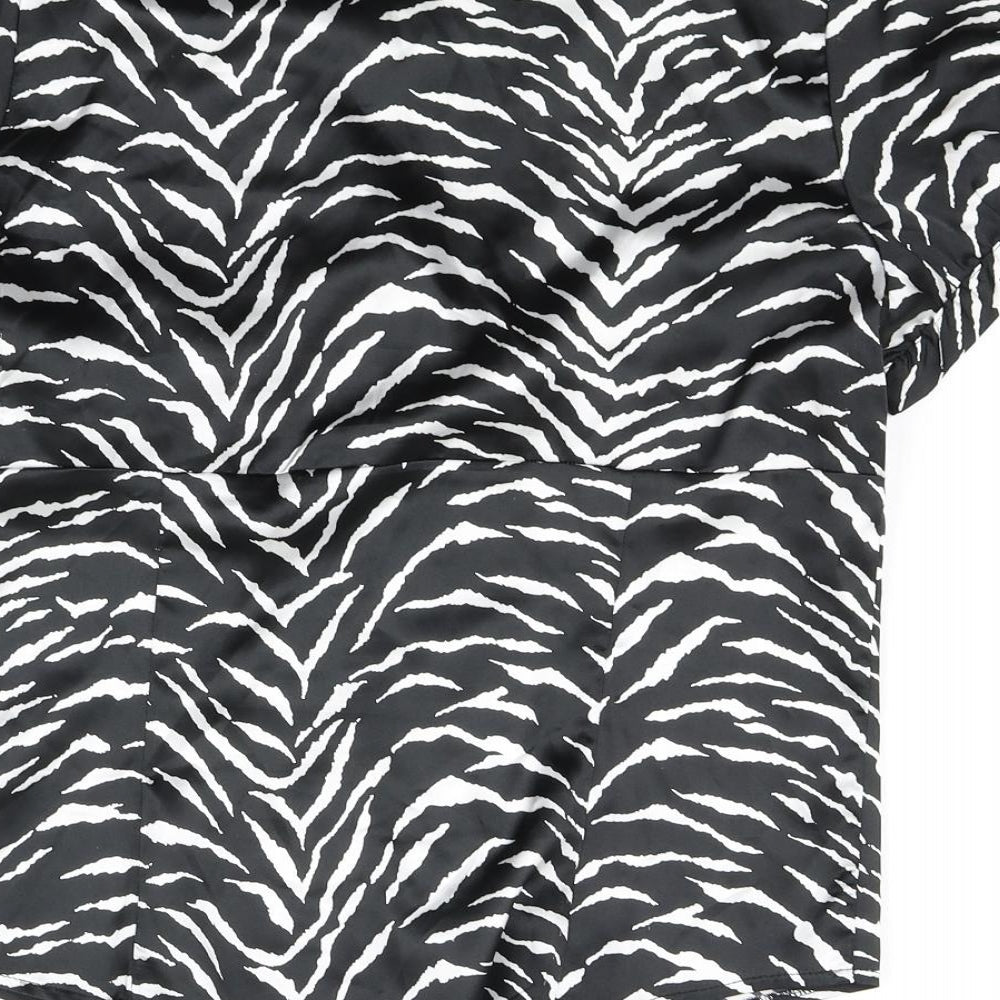 Womens UK Size 12 Star Black Basic Blouse