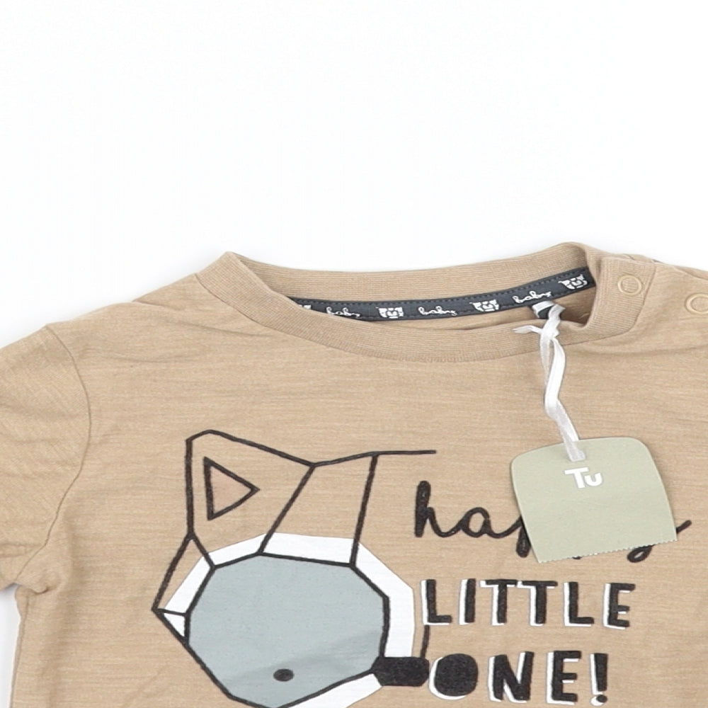 Tu  Beige   Basic T-Shirt Size 3-6 Months