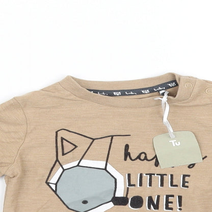 Tu  Beige   Basic T-Shirt Size 3-6 Months