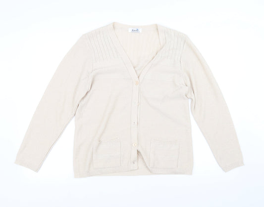 Keeno Womens Beige   Pullover Jumper Size M