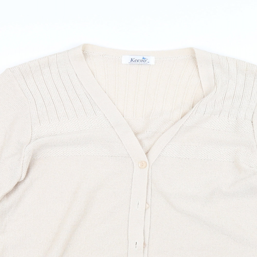 Keeno Womens Beige   Pullover Jumper Size M