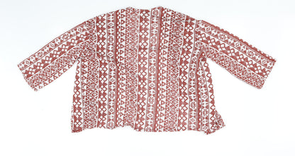 Divided by H&M Womens Red Geometric  Cardigan Jumper Size XS