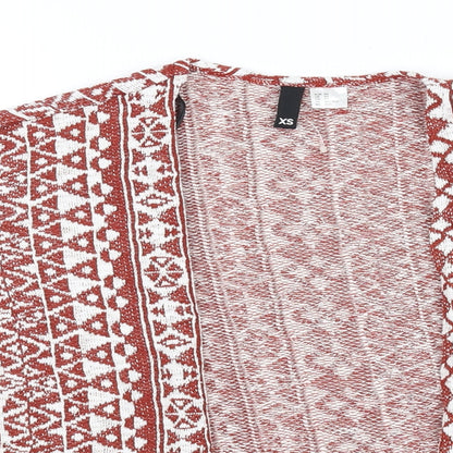 Divided by H&M Womens Red Geometric  Cardigan Jumper Size XS
