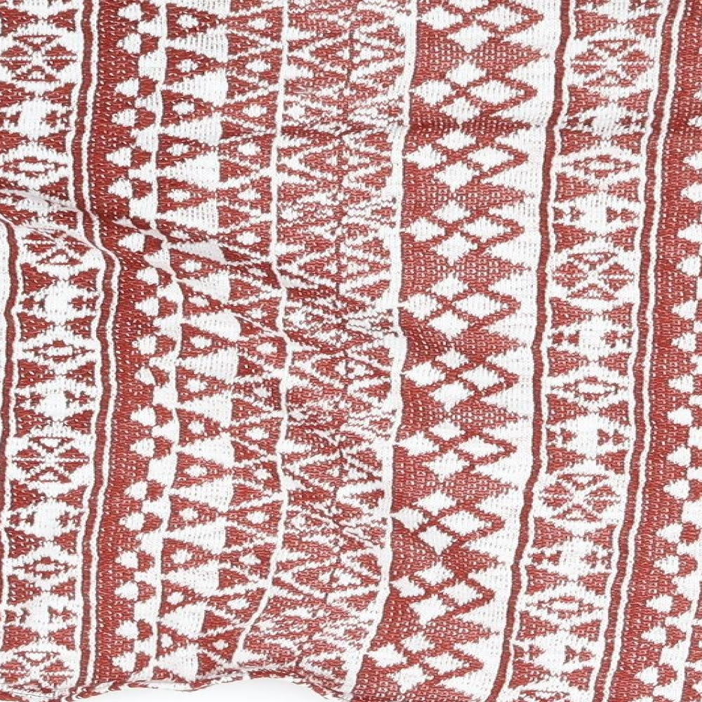 Divided by H&M Womens Red Geometric  Cardigan Jumper Size XS