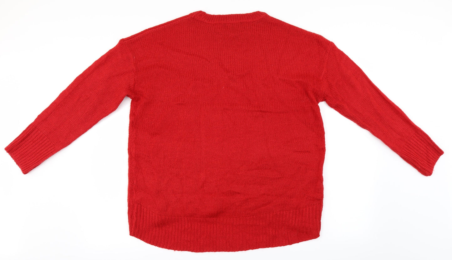 New Look Womens Red   Pullover Jumper Size L