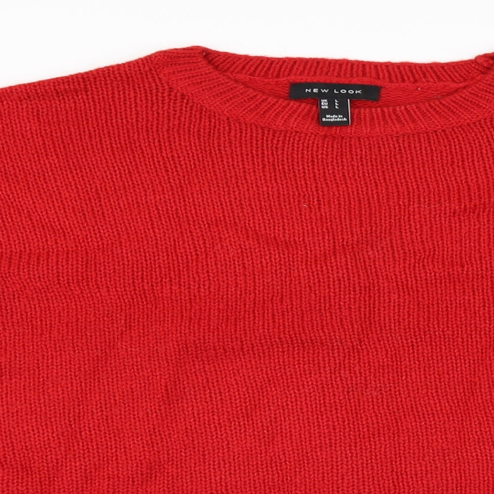 New Look Womens Red   Pullover Jumper Size L