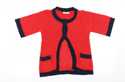Long Island Womens Red   Cardigan Jumper Size S