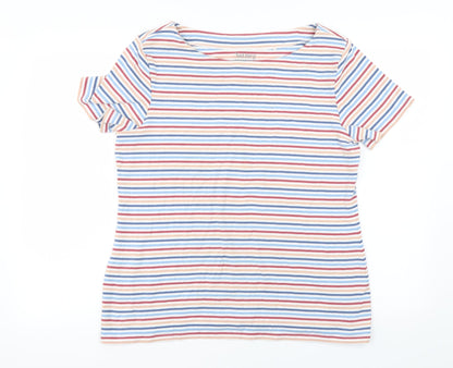 Nutmeg Womens White Striped  Pullover Jumper Size 20