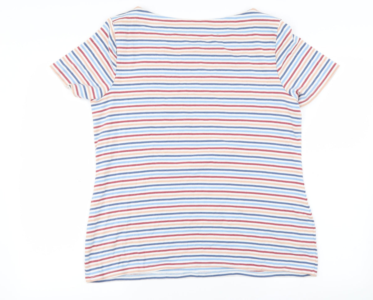 Nutmeg Womens White Striped  Pullover Jumper Size 20