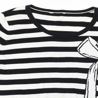BHS Womens White Striped  Pullover Jumper Size 18