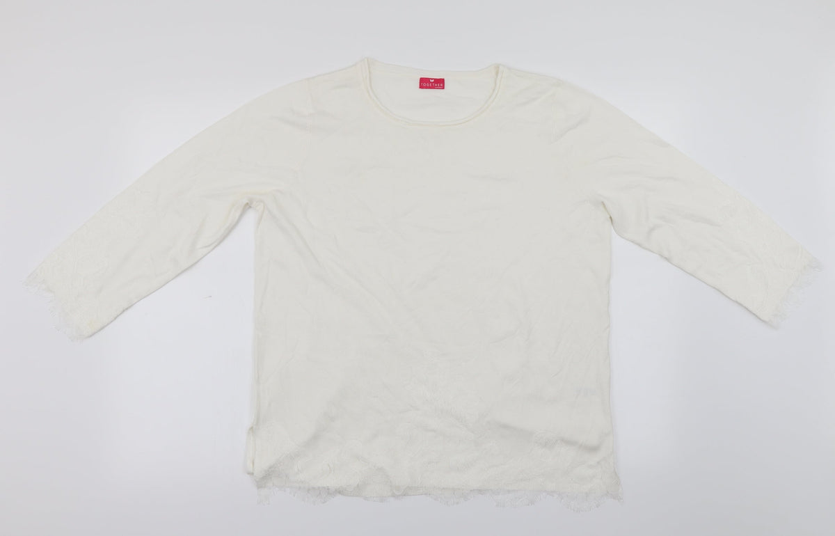 Together Womens Ivory   Pullover Jumper Size 14