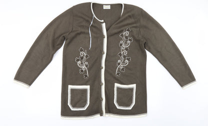 Roman Womens Brown   Cardigan Jumper Size M