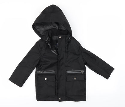 Preworn Boys Black   Jacket Coat Size 3 Years