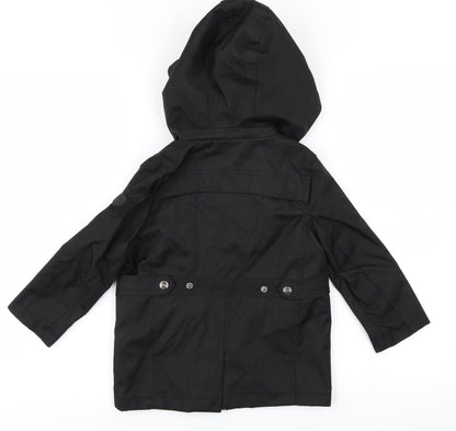 Preworn Boys Black   Jacket Coat Size 3 Years