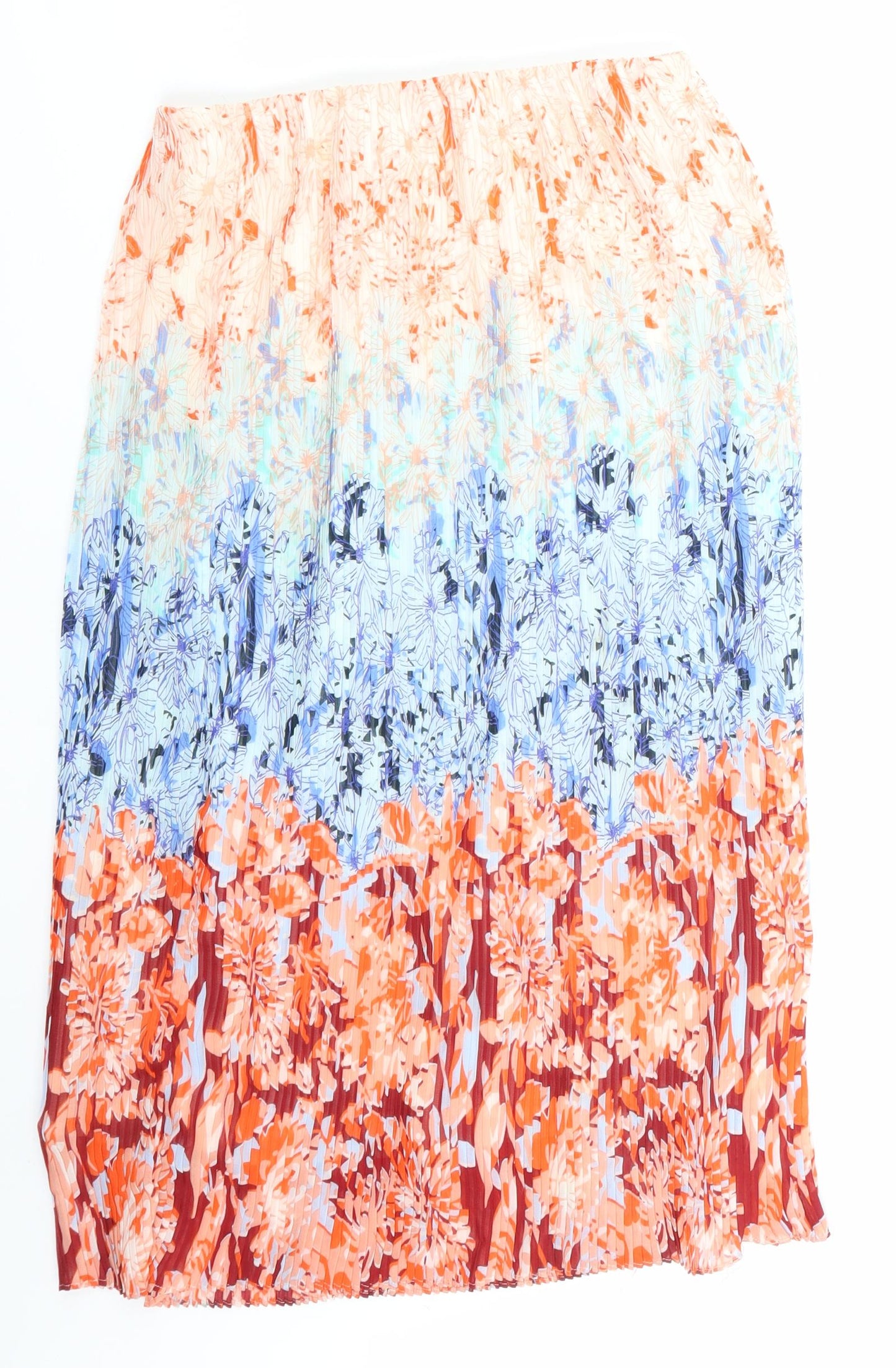 H&M Womens Orange Floral  Skater Skirt Size 6
