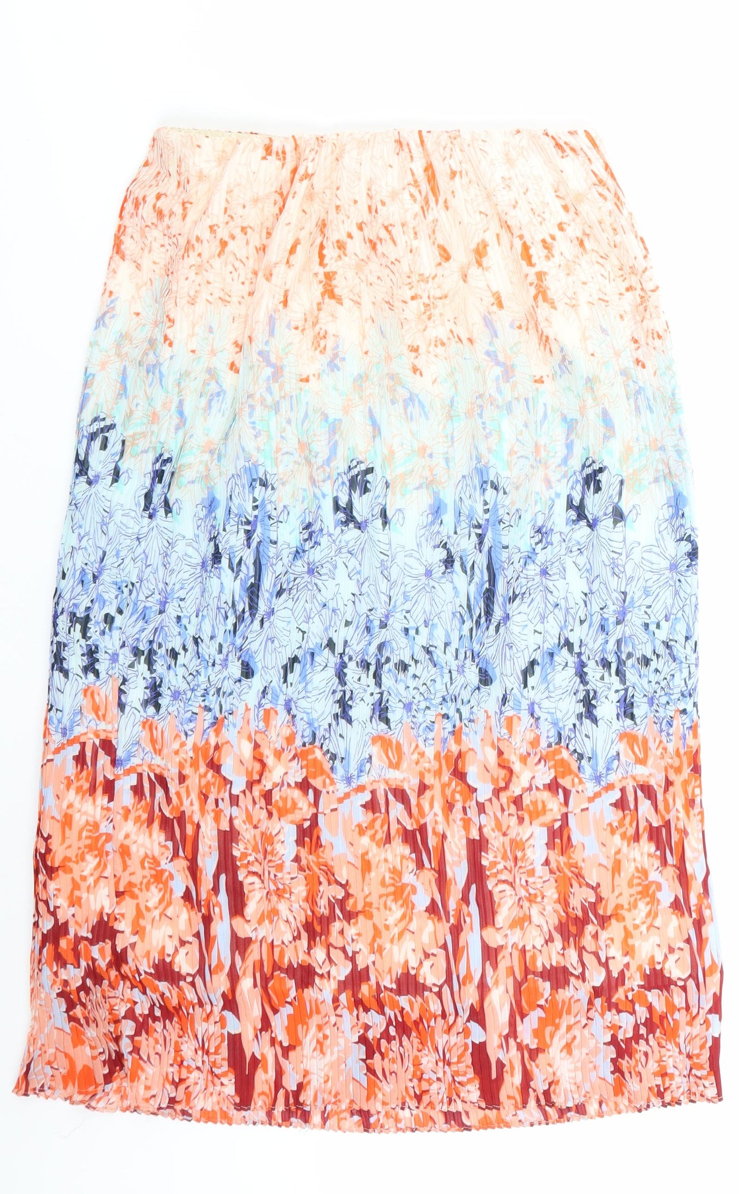 H&M Womens Orange Floral  Skater Skirt Size 6