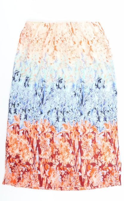 H&M Womens Orange Floral  Skater Skirt Size 6