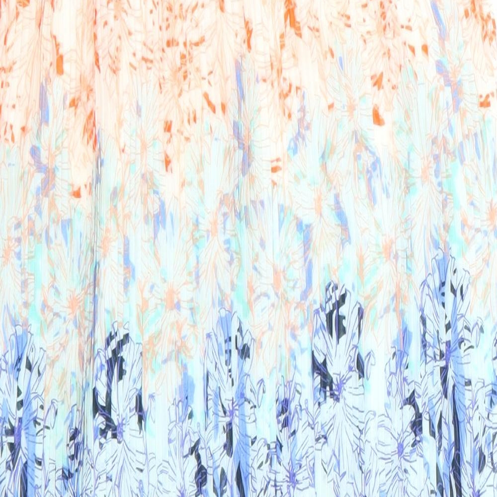 H&M Womens Orange Floral  Skater Skirt Size 6