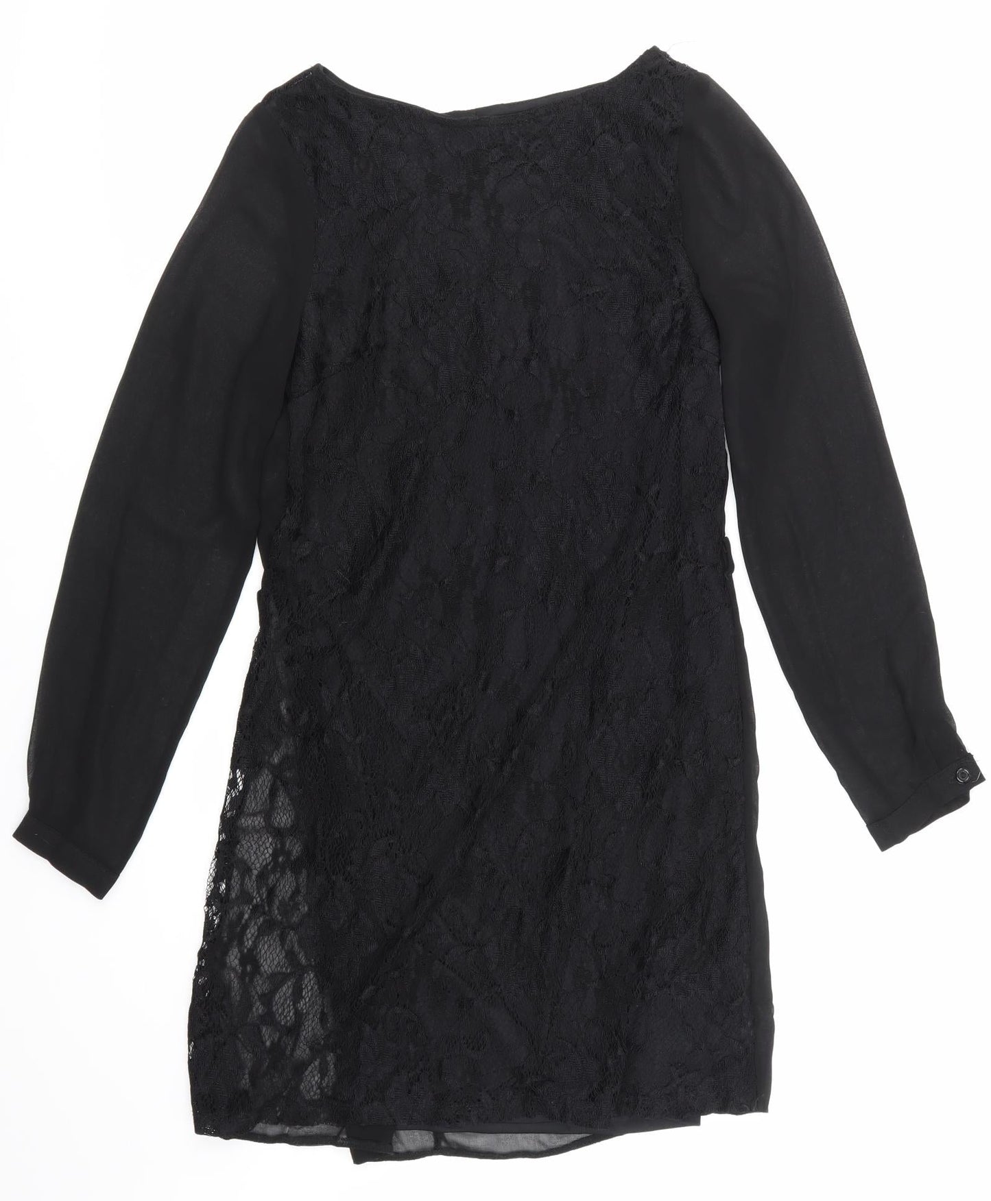 Primark Womens Black Floral Lace Pencil Dress  Size 6