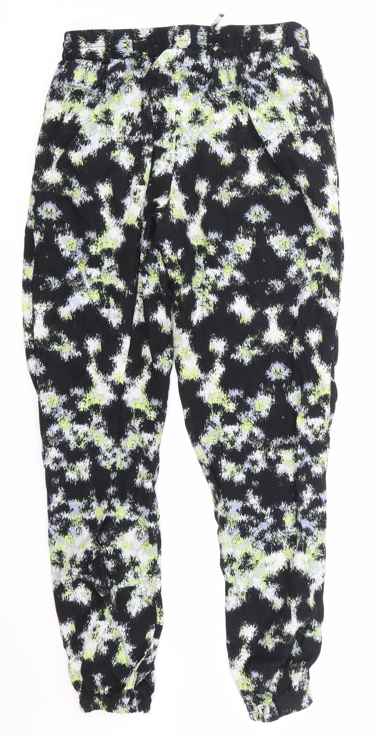 Warehouse Womens Black Argyle/Diamond  Cargo Trousers Size 8