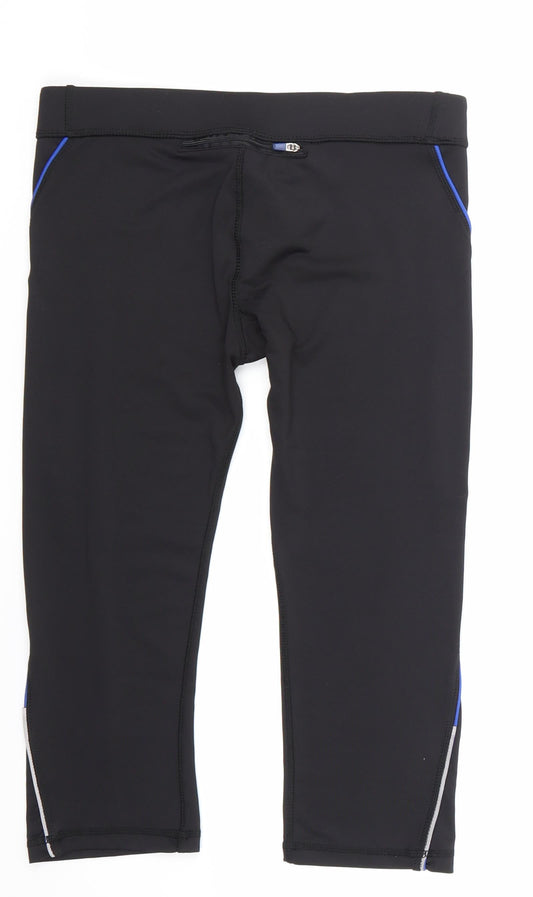 workout Womens Black   Cropped Leggings Size 10